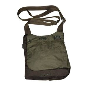 Tumi T-Tech Mckenna Green Brown Nylon 10" Crossbody Bag 5132MSS Adjustable Strap